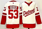 Men's Detroit Red Wings #53 Moritz Seider White Red 2024-25 Stitched Jersey,baseball caps,new era cap wholesale,wholesale hats